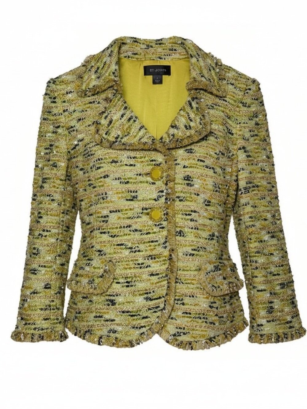 St. John's Cropped Sleeve Jacket - Size 8 - Multi-color